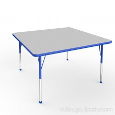 ECR4Kids 48in x 48in Square Everyday T-Mold Adjustable Activity Table Grey/Blue - Standard Ball